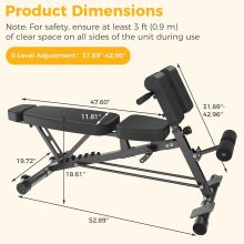 Adjustable Weight Bench, 660 LBS Workout Bench Press for Home Gym - view 2 of 6 | NEWBULIG