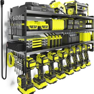 Large 33 Inch Power Tool Organizer with 4-Outlet Power Strip | NEWBULIG