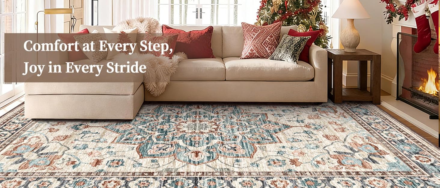 NEWBULIG 8×10 Area Rug Machine Washable Non Slip Living Room Carpet - NEWBULIG product detail