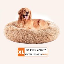 37×37 Inch Donut Dog Bed for Indoor Use, Fluffy Large Pet Sofa - view 5 of 6 | NEWBULIG