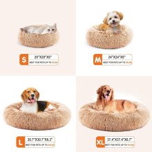 37×37 Inch Donut Dog Bed for Indoor Use, Fluffy Large Pet Sofa - view 6 of 6 | NEWBULIG