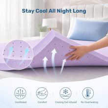 4 Inch Queen Cooling Gel Memory Foam Mattress Topper, Purple - view 4 of 6 | NEWBULIG
