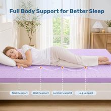 4 Inch Queen Cooling Gel Memory Foam Mattress Topper, Purple - view 5 of 6 | NEWBULIG