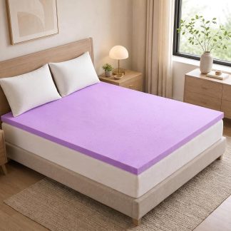 1.5 Inch King Cooling Gel Memory Foam Mattress Topper, Purple | NEWBULIG