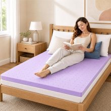 1.5 Inch Queen Cooling Gel Memory Foam Mattress Topper, Purple - view 2 of 6 | NEWBULIG