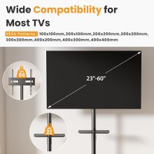 Rolling TV Stand, Portable TV Cart with Wheels for 23-60 Inch - view 5 of 6 | NEWBULIG