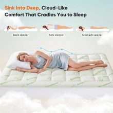Bamboo Viscose Mattress Topper with Deep Pockets, Full Size - view 2 of 6 | NEWBULIG