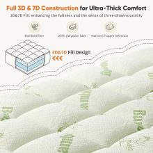 Bamboo Viscose Mattress Topper with Deep Pockets, Full Size - view 6 of 6 | NEWBULIG