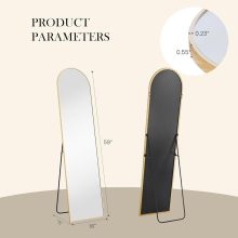 59×16 Inch Arched Full Length Mirror, Full Body Floor Mirror, Gold - view 2 of 6 | NEWBULIG