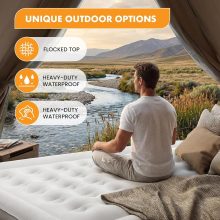 Twin Air Mattress with Built in Pump, 16 inch Raised Inflatable Blow up Flocked Surface Air Bed 330 lbs Weight Capacity Portable for Camping, Guests and Home - view 5 of 6 | NEWBULIG