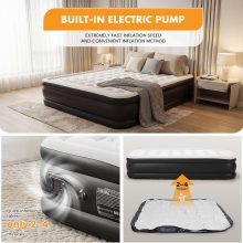 Twin Air Mattress with Built in Pump, 16 inch Raised Inflatable Blow up Flocked Surface Air Bed 330 lbs Weight Capacity Portable for Camping, Guests and Home - view 6 of 6 | NEWBULIG