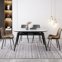 3×5 Washable Area Rug, Non-Slip Low Pile Carpet, Geometric Pattern - view 3 of 6 | NEWBULIG