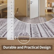 3×5 Washable Area Rug, Non-Slip Low Pile Carpet, Geometric Pattern - view 4 of 6 | NEWBULIG