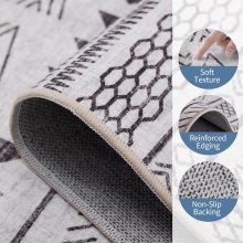 3×5 Washable Area Rug, Non-Slip Low Pile Carpet, Geometric Pattern - view 5 of 6 | NEWBULIG