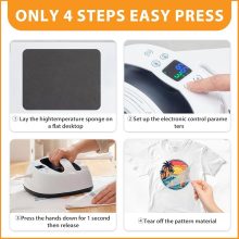 Heat Press Machine for T Shirts, Iron Heat Press 9.06×11.81 Inch, Heating Transfer Machine, Easy & Portable, 450F for T-Shirts, Hats, Bags, Pillows with Safety Base & Auto Shut-Off - view 4 of 6 | NEWBULIG