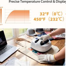 Heat Press Machine for T Shirts, Iron Heat Press 9.06×11.81 Inch, Heating Transfer Machine, Easy & Portable, 450F for T-Shirts, Hats, Bags, Pillows with Safety Base & Auto Shut-Off - view 5 of 6 | NEWBULIG