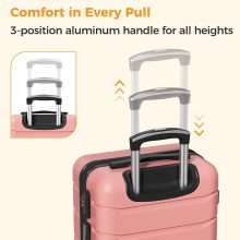 20 Inch Carry on Luggage, Hard Shell Suitcase, Pink - view 4 of 6 | NEWBULIG