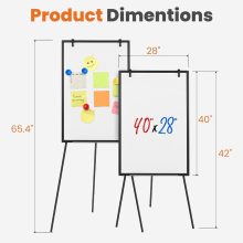 Magnetic Dry Erase Board 40 x 28 Inch, White Board with Adjustable Stand, Heavy-Duty Aluminum Frame & Accessory Tray for Office, Classroom, Home & Presentations, Black - view 2 of 6 | NEWBULIG