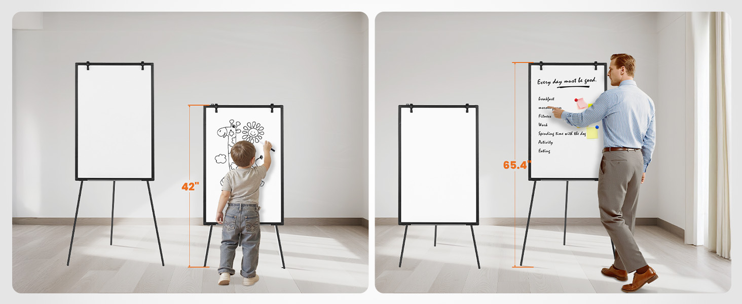 NEWBULIG Magnetic Dry Erase Board 40 x 28 Inch, White Board with Adjustable Stand, Heavy-Duty Aluminum Frame & Accessory Tray for Office, Classroom, Home & Presentations, Black - NEWBULIG product detail