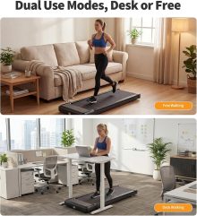 Walking Pad Treadmill for Home, Lightweight Walk Machine with Remote Control and LED Display, Portable Treadmill Under Desk for Walking, Jogging, Running - view 6 of 6 | NEWBULIG