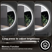 24 Inch LED Bathroom Mirror Round Vanity Mirror with Lights - view 6 of 6 | NEWBULIG