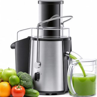 Centrifugal Juicer, 3 Inch Feed Chute Juicer Machine, Silver | NEWBULIG