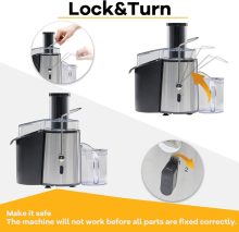 Centrifugal Juicer, 3 Inch Feed Chute Juicer Machine, Silver - view 5 of 6 | NEWBULIG