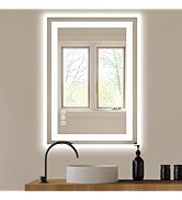 NEWBULIG 30 x 36 Inch Gold Rectangle Bathroom Mirror for Wall, Modern Wall Mirror with Metal Frame, Tempered Glass, Vanity Mirror for Over Sink, Entryway, Living Room, Anti-Rust, Horizontal or Vertical - NEWBULIG product detail