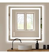 NEWBULIG 30 x 36 Inch Gold Rectangle Bathroom Mirror for Wall, Modern Wall Mirror with Metal Frame, Tempered Glass, Vanity Mirror for Over Sink, Entryway, Living Room, Anti-Rust, Horizontal or Vertical - NEWBULIG product detail