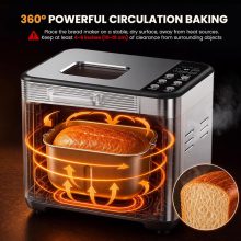 21-IN-1 Bread Maker, Automatic Bread Machine, Stainless Steel - view 3 of 6 | NEWBULIG