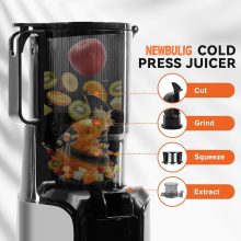 Cold Press Juicer Machine for Vegetables & Fruits, Silver - view 3 of 6 | NEWBULIG