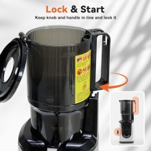 Cold Press Juicer Machine for Vegetables & Fruits, Silver - view 5 of 6 | NEWBULIG