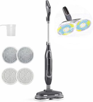 Scrub & Steam Mop for Floor Cleaning with Dual Rotating Mop Pads | NEWBULIG