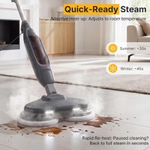 Scrub & Steam Mop for Floor Cleaning with Dual Rotating Mop Pads - view 5 of 6 | NEWBULIG