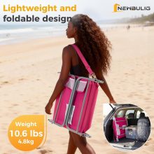 Beach Lounge Chair Outdoor, Tanning Chair with Face Hole, Pink - view 6 of 6 | NEWBULIG