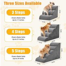 4-Step Dog Stairs, 20 Inch H Dog Steps for Sofa and Chair, Grey - view 2 of 6 | NEWBULIG