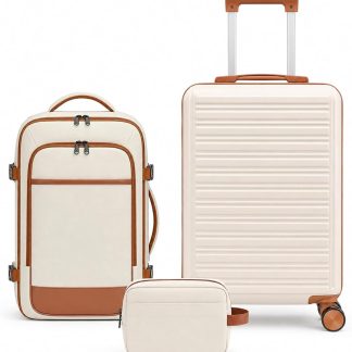 Luggage Set 3 Piece, 20in Carry On Suitcase With Backpack | NEWBULIG
