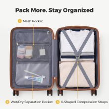 Luggage Set 3 Piece, 20in Carry On Suitcase With Backpack - view 3 of 6 | NEWBULIG