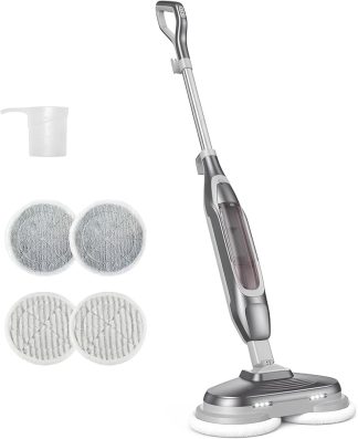 Scrubbing Steam Mop, Spin Steam Mops for Floor Cleaning with LED | NEWBULIG