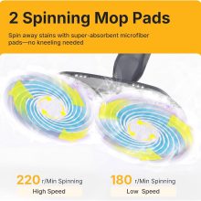 Scrubbing Steam Mop, Spin Steam Mops for Floor Cleaning with LED - view 5 of 6 | NEWBULIG