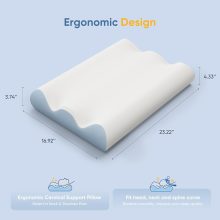 Contour Memory Foam Cervical Pillow with Neck Support - view 3 of 6 | NEWBULIG