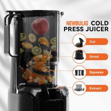 Juicer Machine, 4.25 Inch Feed Chute Cold Press Juicer, Black - view 3 of 6 | NEWBULIG