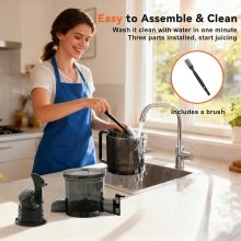 Juicer Machine, 4.25 Inch Feed Chute Cold Press Juicer, Black - view 6 of 6 | NEWBULIG