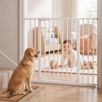 30 Inch Tall Baby Gate for Stairs and Doorways, Pressure Mounted | NEWBULIG