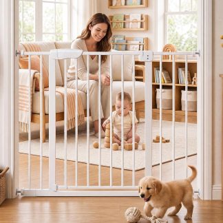 36 Inch Extra Tall Baby Gate for Stairs and Doorways, Pressure Mounted | NEWBULIG