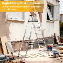 6 Step Ladder, 330lbs Capacity Folding Aluminum Step Stool - view 5 of 6 | NEWBULIG