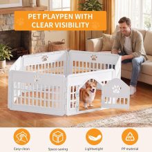 Plastic Dog Playpen, Pet Fence 24 Inch Indoor 6 Panels - view 2 of 6 | NEWBULIG