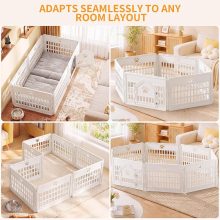 Plastic Dog Playpen, Pet Fence 24 Inch Indoor 6 Panels - view 3 of 6 | NEWBULIG