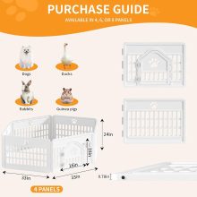 Plastic Dog Playpen, Pet Fence 24 Inch Indoor 6 Panels - view 6 of 6 | NEWBULIG