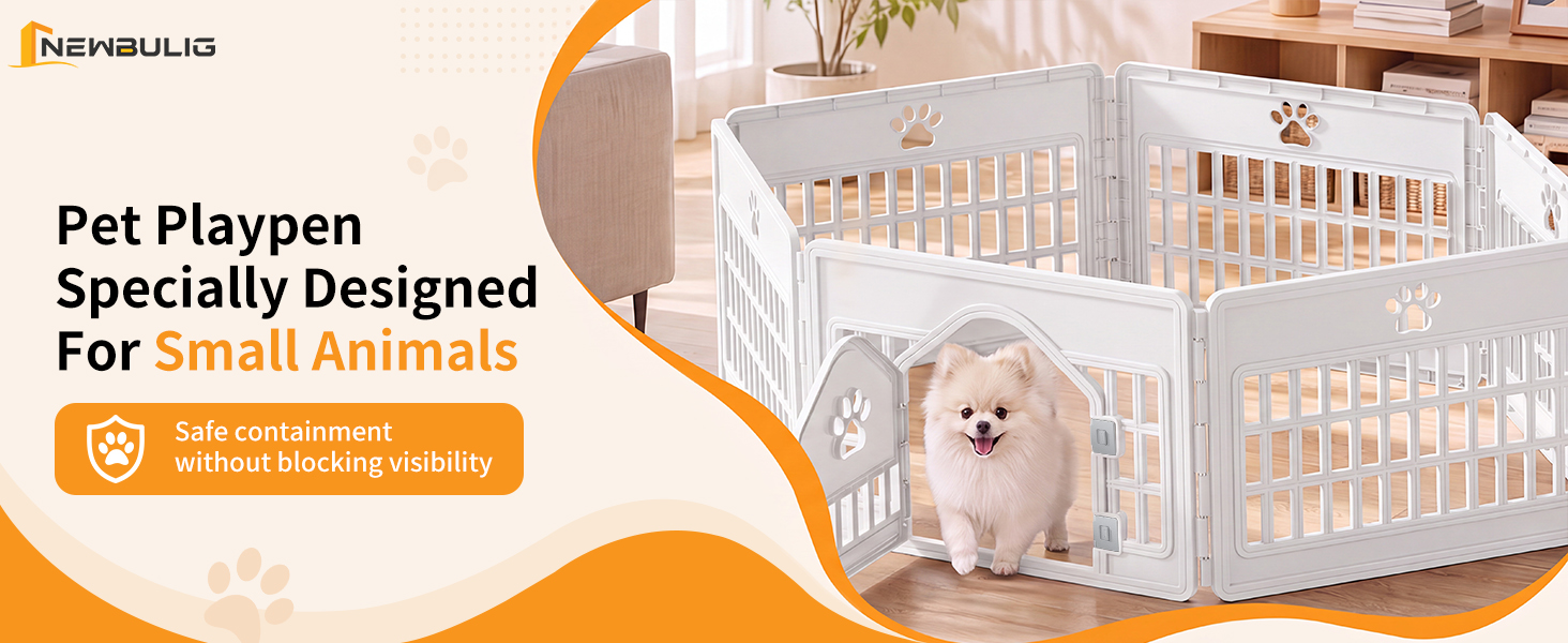 NEWBULIG Plastic Dog Playpen, Pet Fence 24 Inch Indoor 6 Panels - NEWBULIG product detail